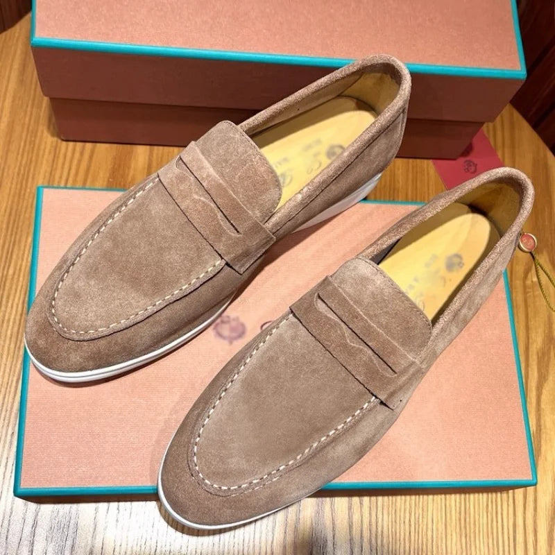 Mocassins Homme Daim Vachette Respirant Business Casual Low-Top EU 38-45 – CLEVI Paris