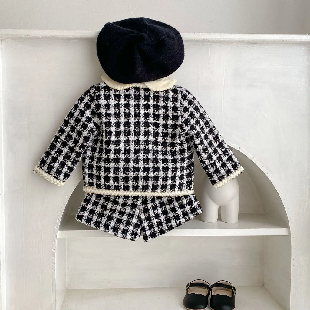 Ensemble bébé fille noir à carreaux – CLEVI Paris
