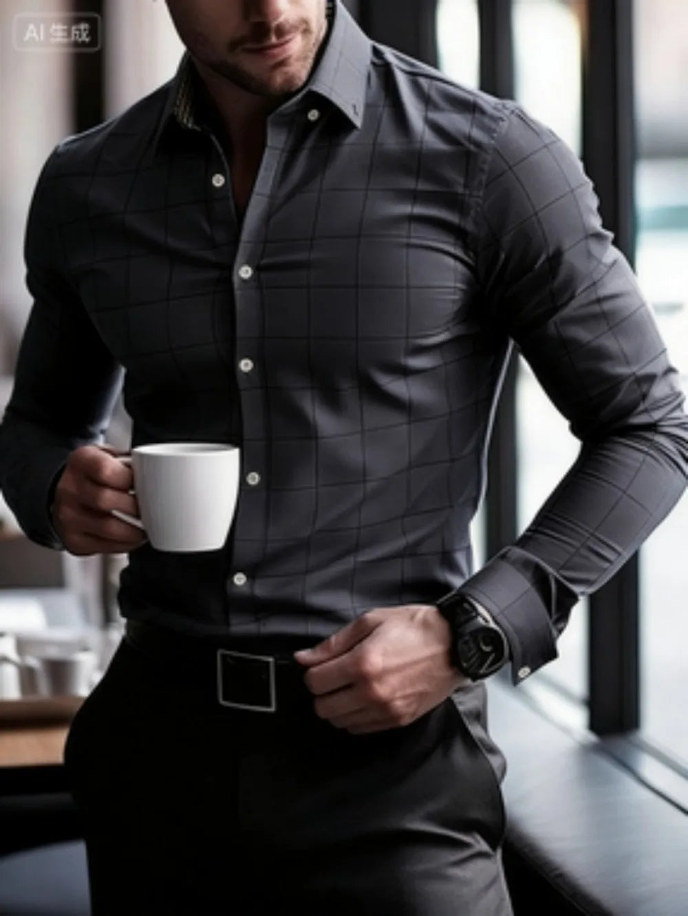 Chemise homme à carreaux en soie – CLEVI Paris