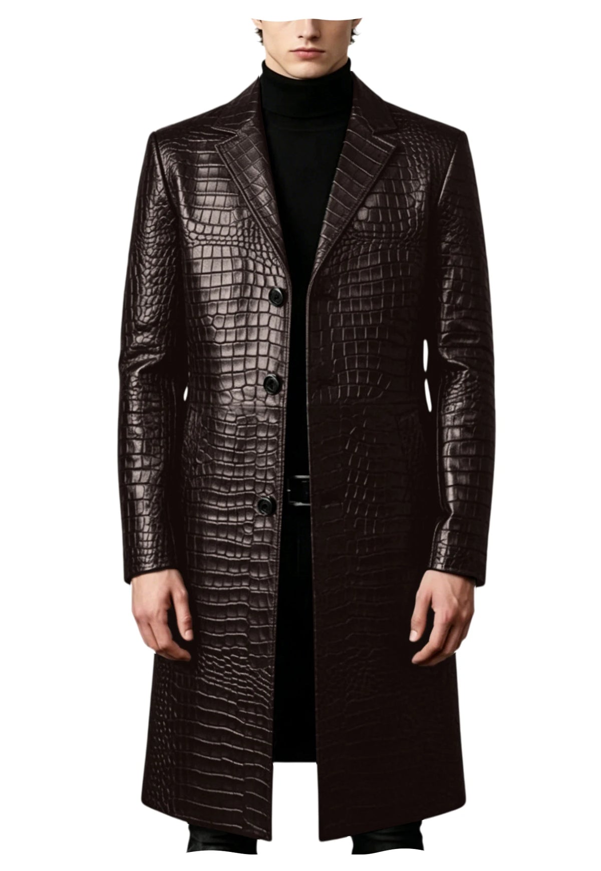 Manteau homme effet crocodile coupe ajustée – CLEVI Paris