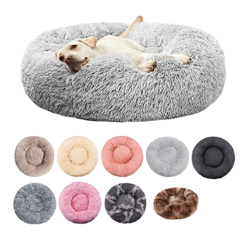 Lit rond en peluche chien et chat 40 à 90 cm – CLEVI Paris