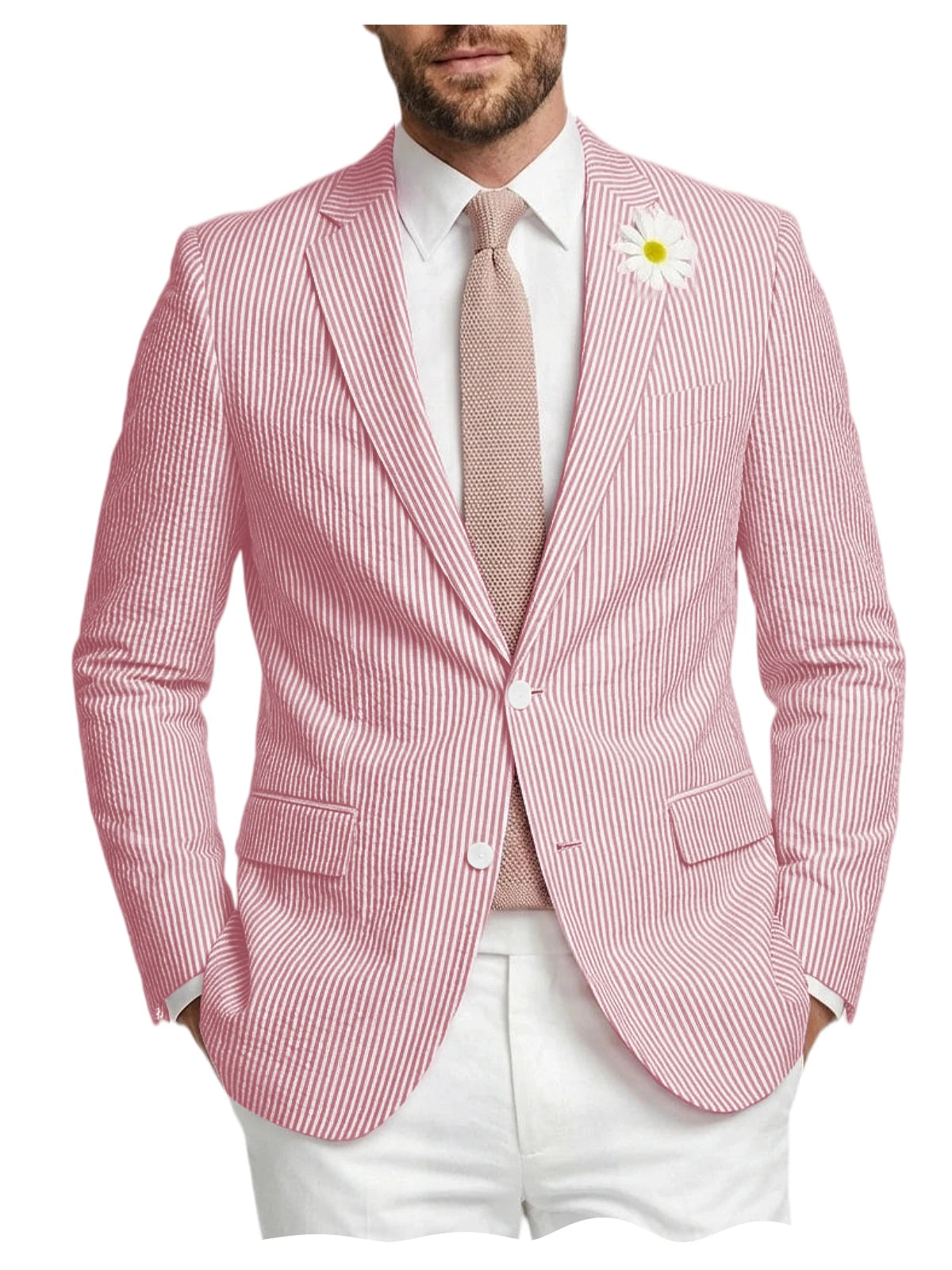 Blazer homme en tweed à chevrons, coupe droite – CLEVI Paris