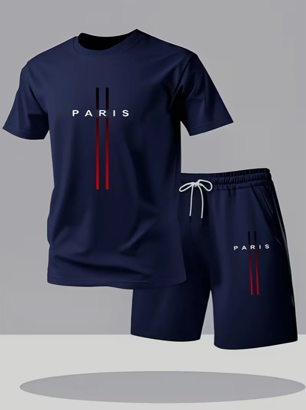 Ensemble homme à rayures rouges, col rond – CLEVI Paris