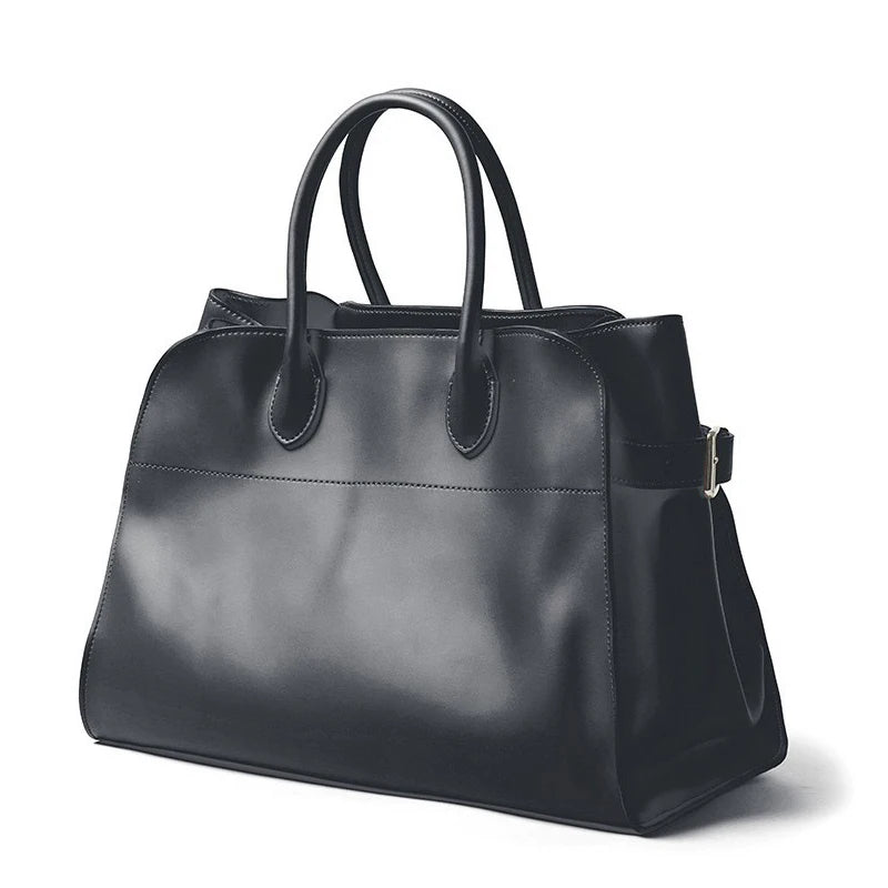 Tote Bag Cuir Vache Pleine Fleur Femme 2 Tailles Classique – CLEVI Paris