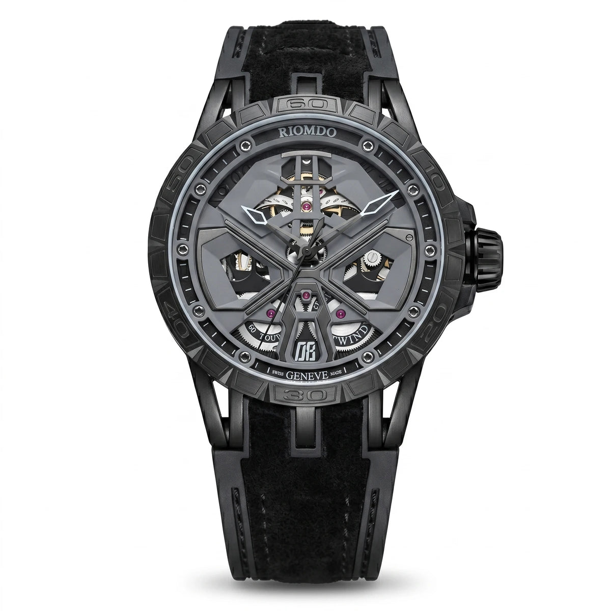 Montre Homme Automatique Squelette Grand Cadran Militaire Acier Oblvlo RD-919 – CLEVI Paris