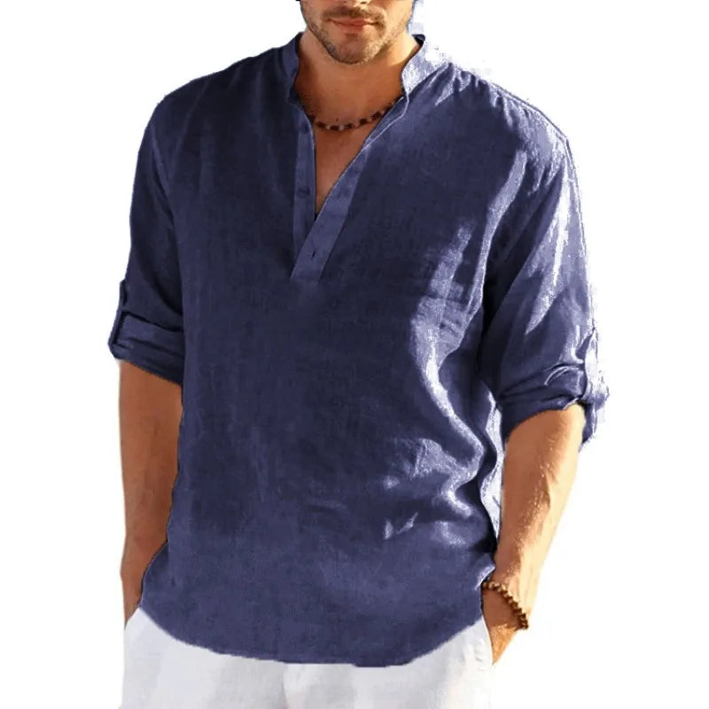 T-shirt homme en coton à manches longues – CLEVI Paris