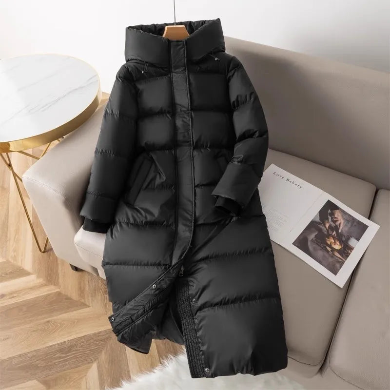 Doudoune longue à capuche femme – CLEVI Paris