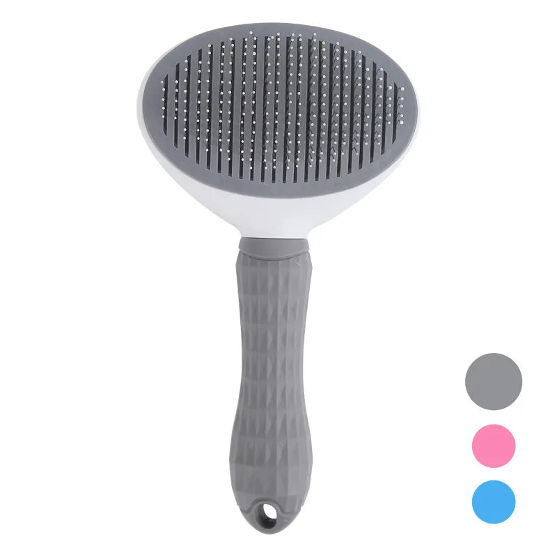 Peigne Auto-Nettoyant Anti-Poils Chien & Chat Massage Doux — CLEVI Paris