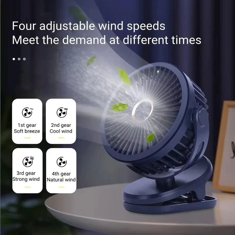 Ventilateur de table rechargeable 10000 mAh – CLEVI Paris