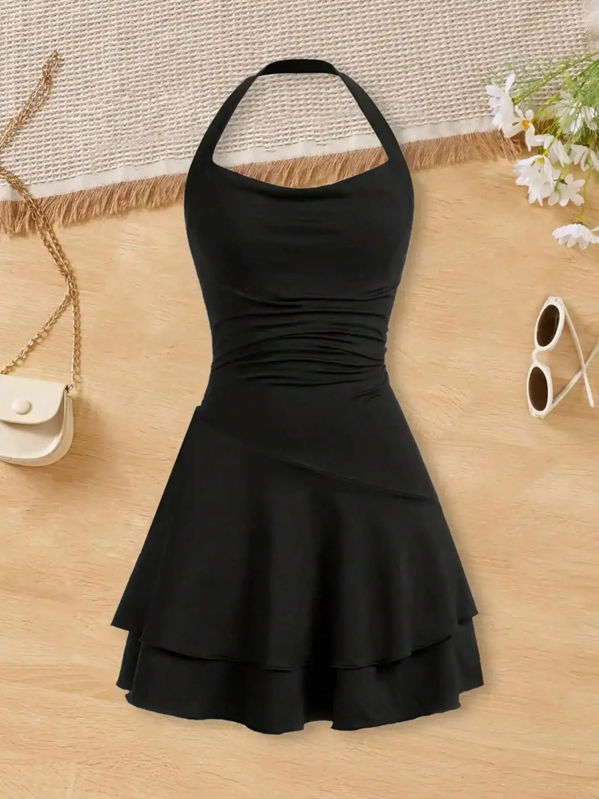 Robe fille sans manches à col rond – CLEVI Paris