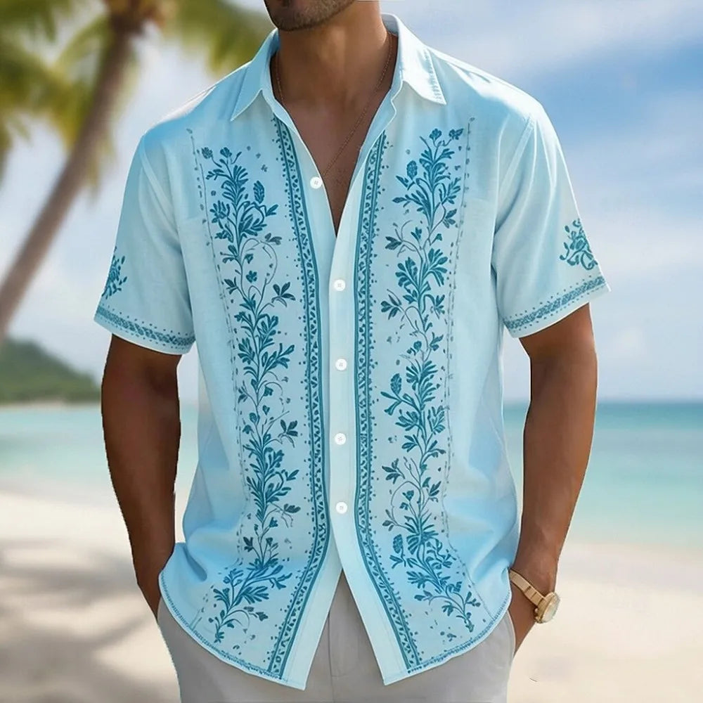 Chemise homme en lin à manches courtes – CLEVI Paris