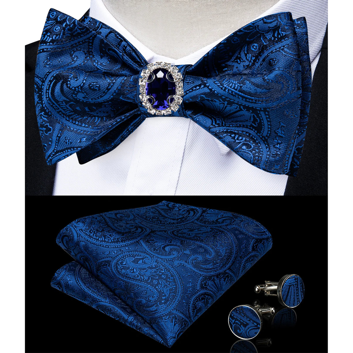 Coffret nœud papillon paisley et accessoires – CLEVI Paris