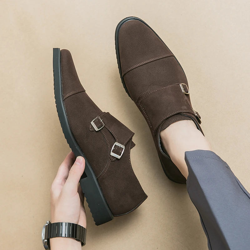 Loafers Flock Bout Pointu Double Boucle Homme – CLEVI Paris