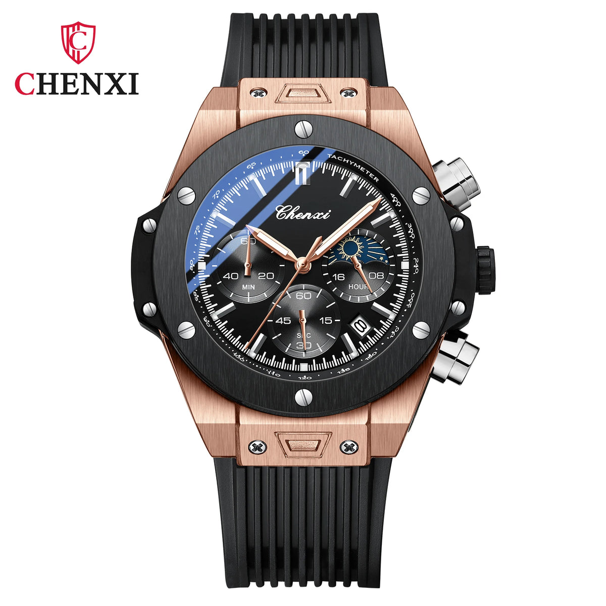 Montre Sport Quartz Chronographe CHENXI Homme Phase Lune – CLEVI Paris