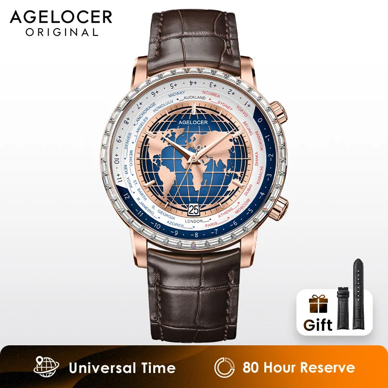 Montre Homme Automatique World Time Agelocer – CLEVI Paris