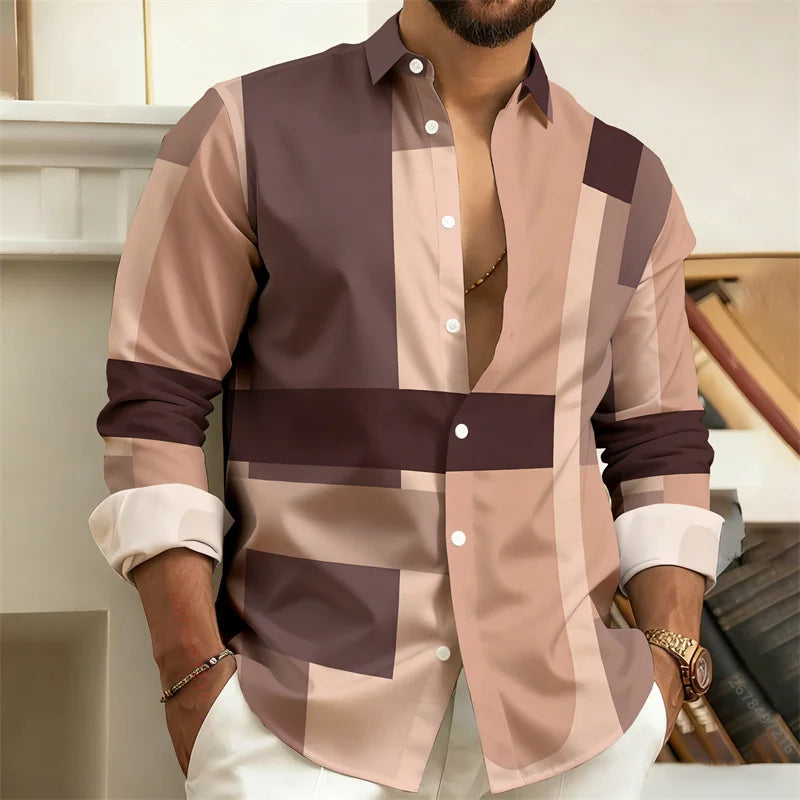 Chemise Homme Patchwork Géométrique – CLEVI Paris