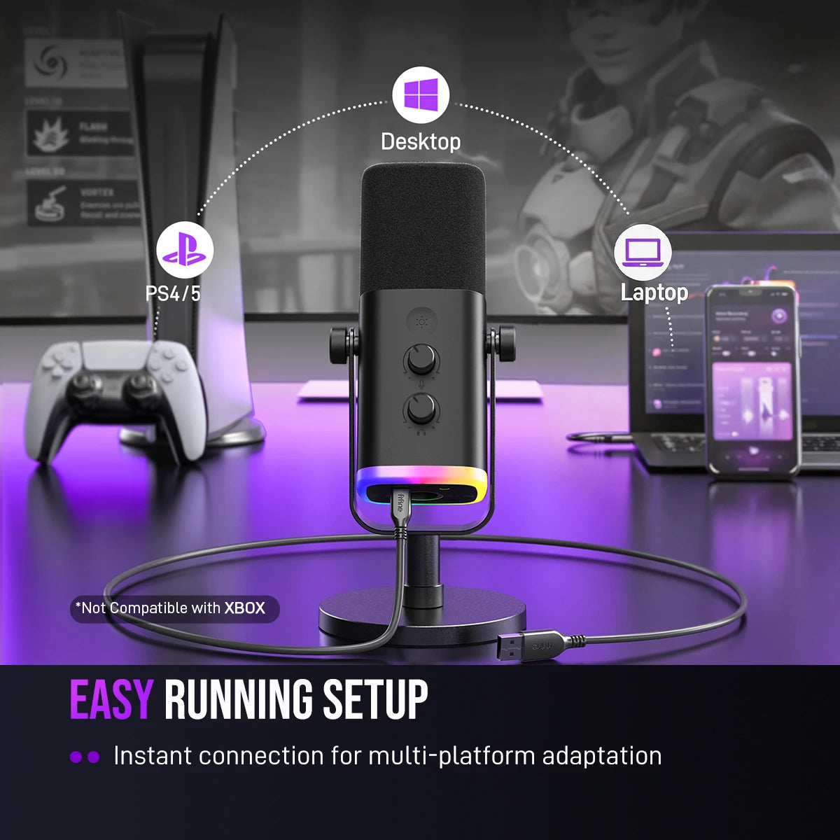 Microphone FIFINE AM8 USB/XLR Dynamique RGB Gaming Podcast – CLEVI Paris