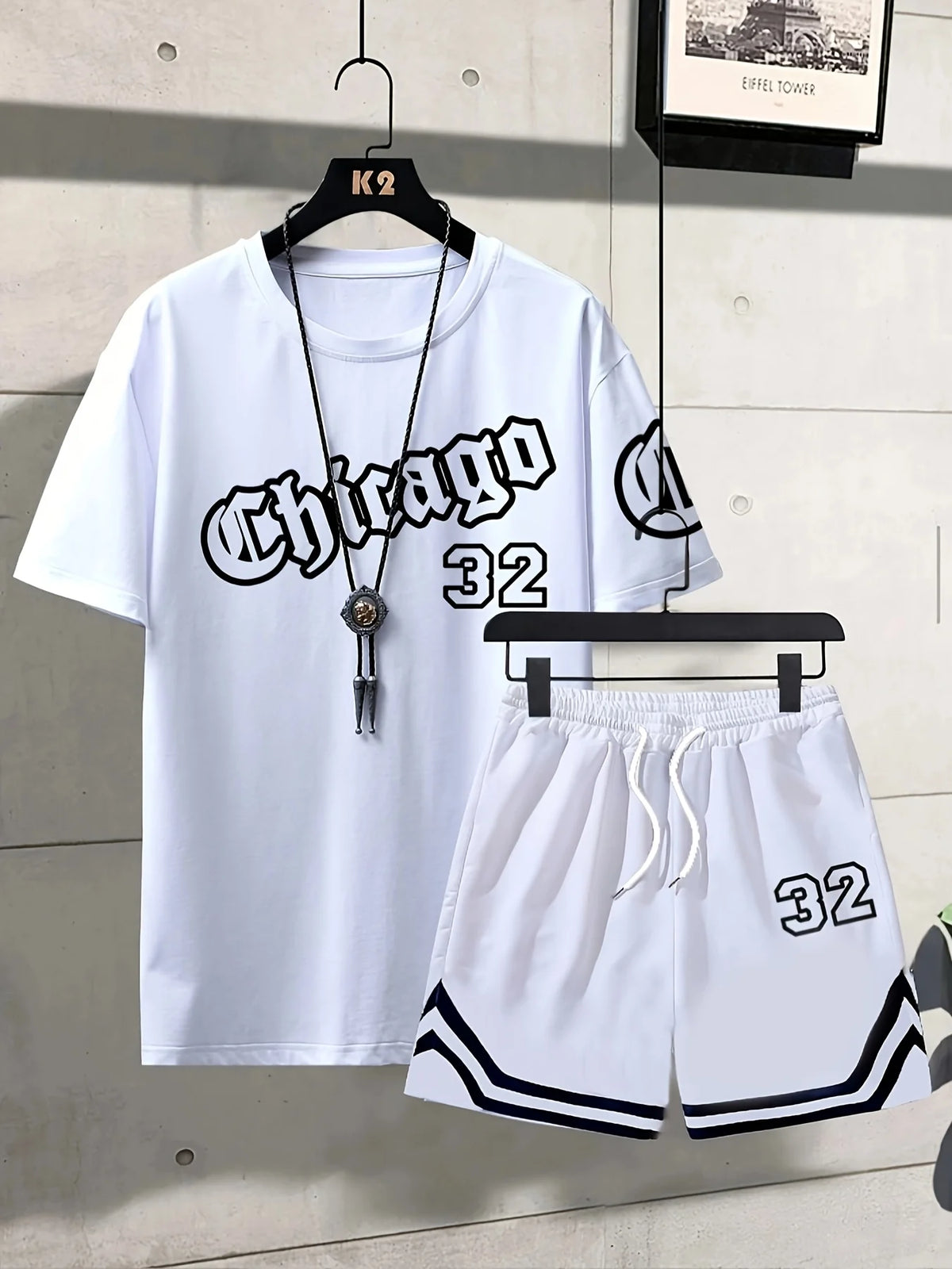 Ensemble homme t-shirt col rond et short à cordon – CLEVI Paris