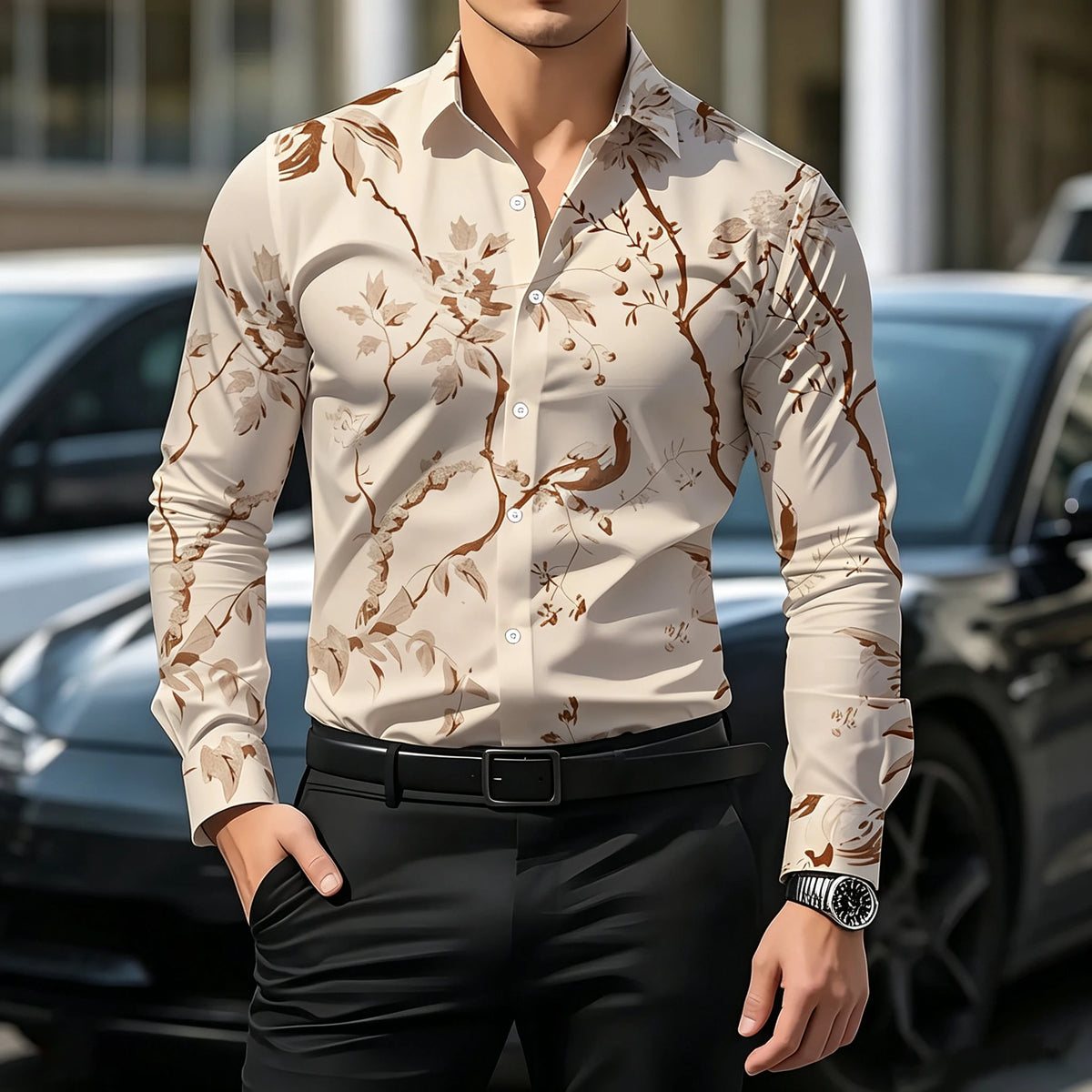 Chemise homme extensible manches longues – CLEVI Paris