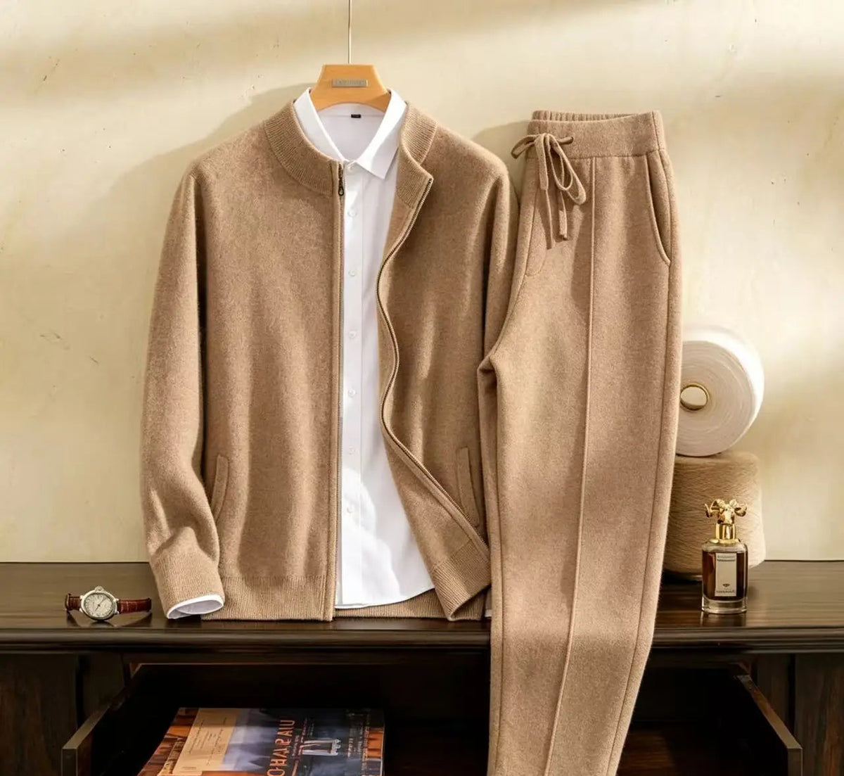 Ensemble homme cachemire cardigan et pantalon – CLEVI Paris