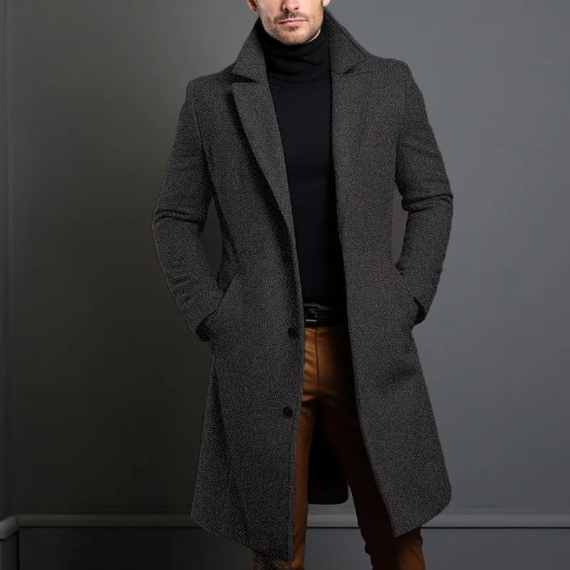 Manteau long boutonné homme – CLEVI Paris