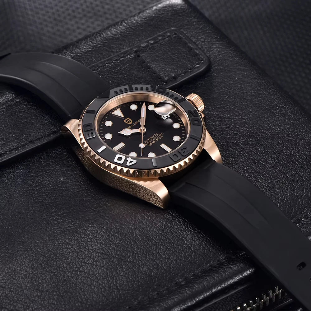 Montre Automatique Homme Pagani Design PD-1651 Or Rose Diver Saphir 100m – CLEVI Paris