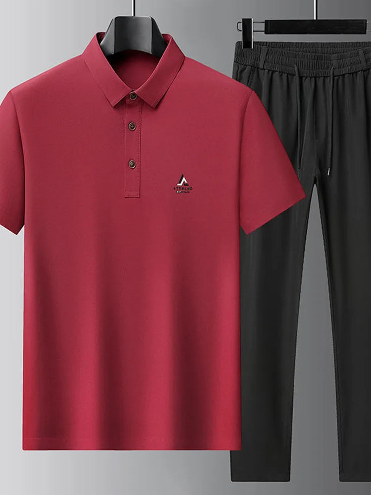 Ensemble 2 Pièces Homme T-shirt Ice Silk + Pantalon Long Été Grande Taille KOLMAKOV – 5 Coloris, M à 4XL – CLEVI Paris