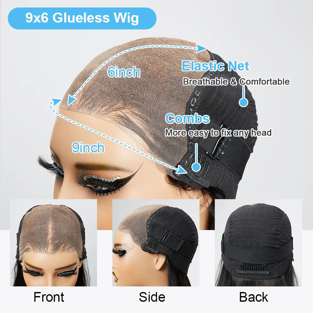Perruque sans colle 9x6 en cheveux humains – CLEVI Paris