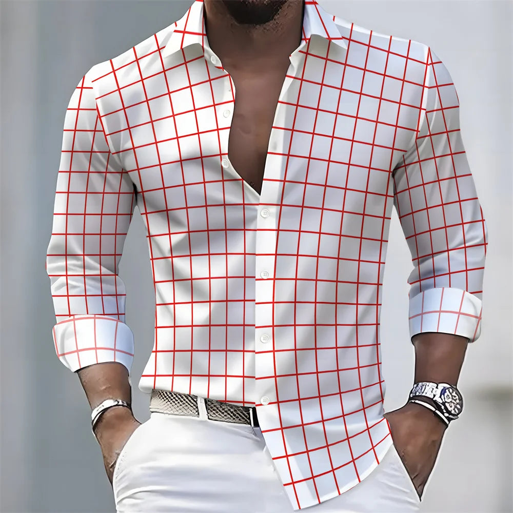 Chemise rayée homme manches longues – CLEVI Paris