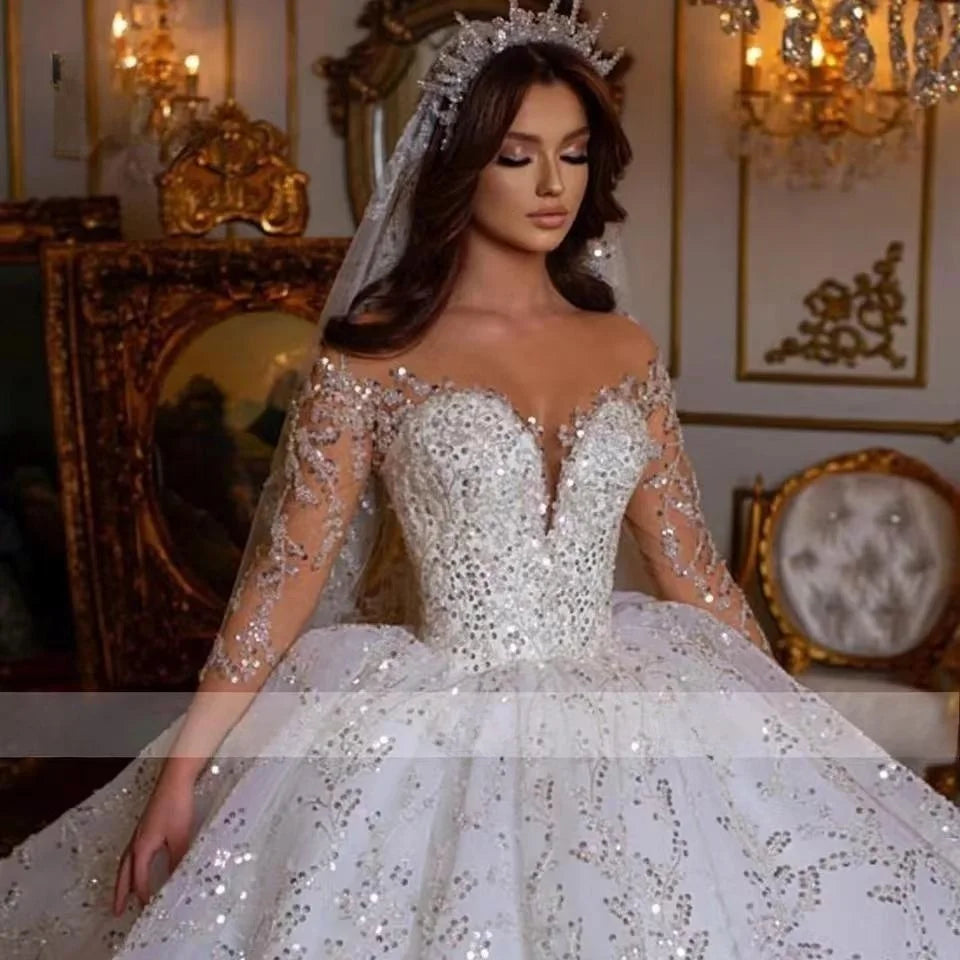 Robe de mariée princesse brodée – CLEVI Paris