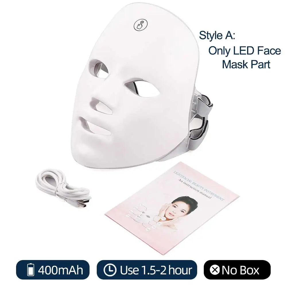 Masque LED visage et cou 7 couleurs – CLEVI Paris