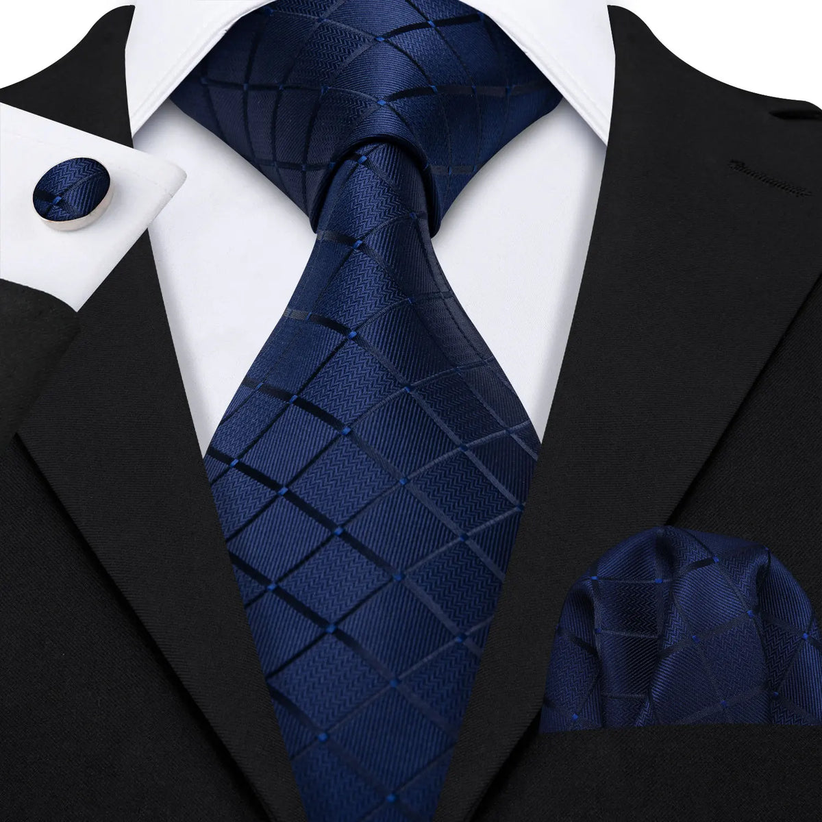 Ensemble cravate, pochette et boutons de manchette – CLEVI Paris