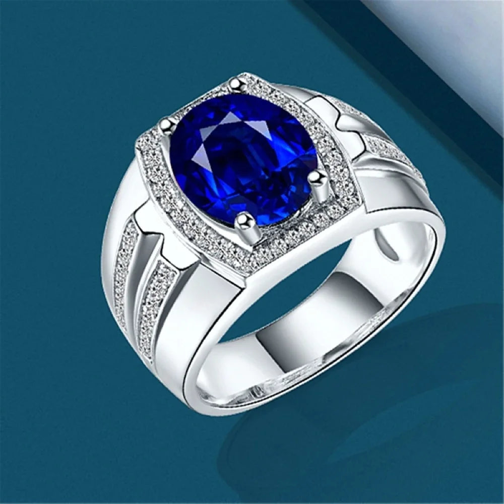Bague femme ajustable en zircon bleu – CLEVI Paris