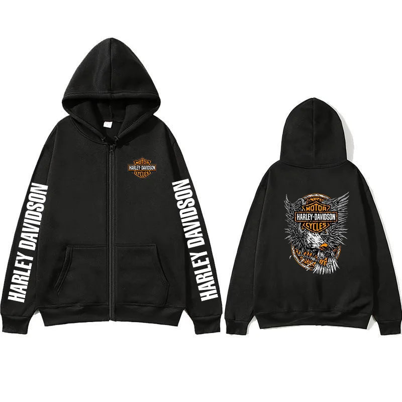 Sweatshirt Zippé à Capuche Harley Davidson – CLEVI Paris