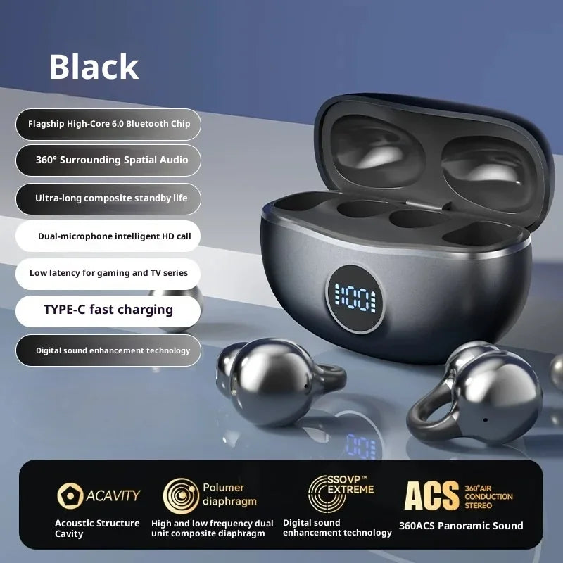 Écouteurs OWS Clip D151 Bluetooth 5.4 HiFi Sport Open-Back – CLEVI Paris