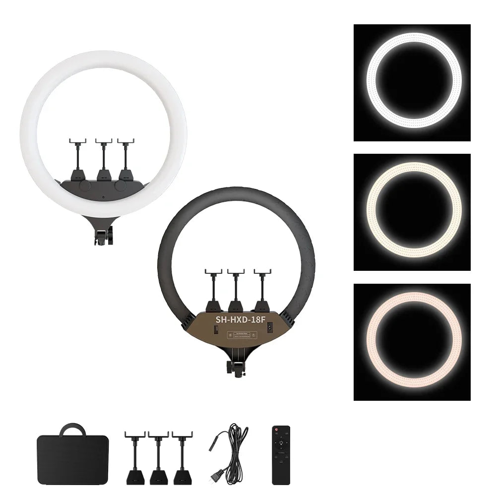 Anneau lumineux LED SH 45 cm, supports au choix – CLEVI Paris