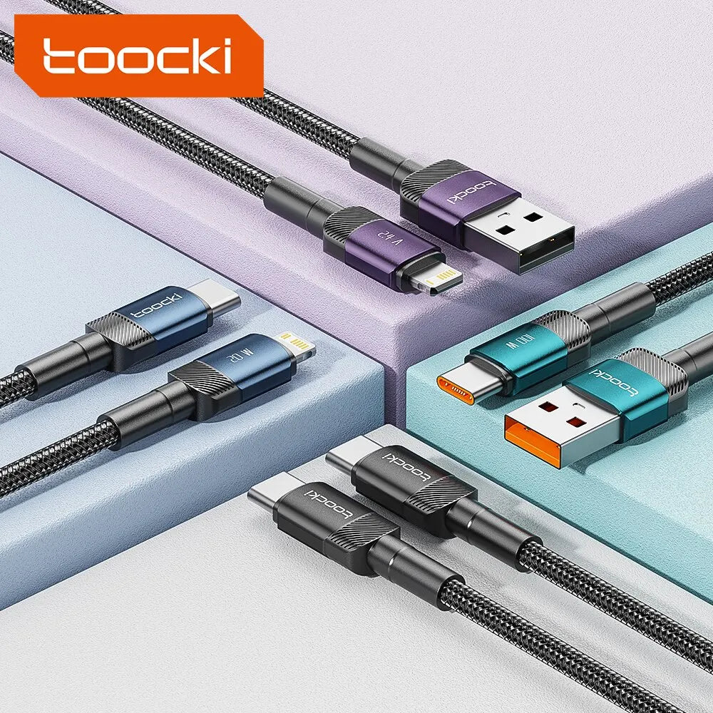 Câble Toocki Charge Rapide USB-C Lightning 60W 100W Tressé – CLEVI Paris
