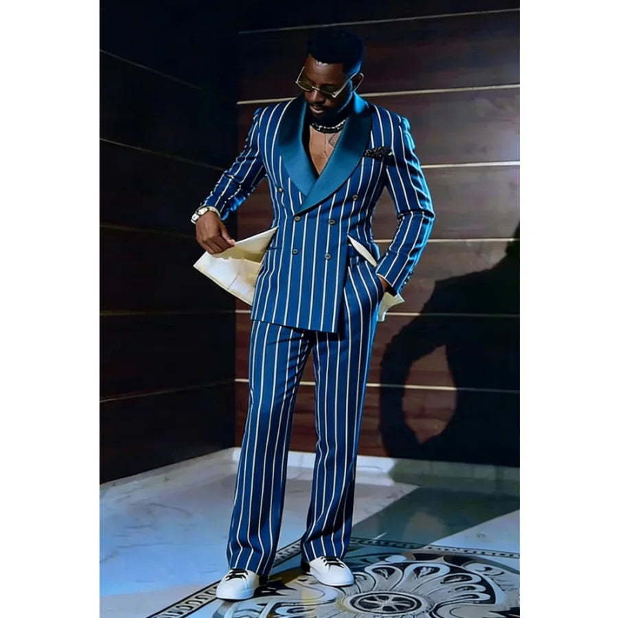 Costume homme rayé 2 pièces – CLEVI Paris