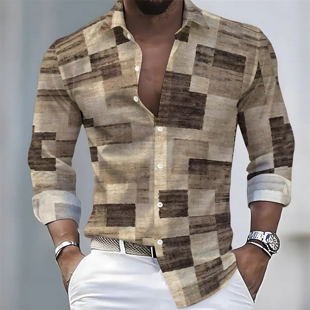 Chemise rayée homme manches longues – CLEVI Paris