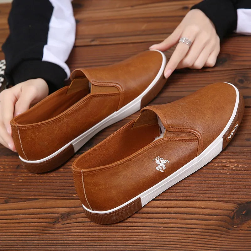 Loafers Cuir PU Impérméable Homme Marron Noir Blanc – CLEVI Paris