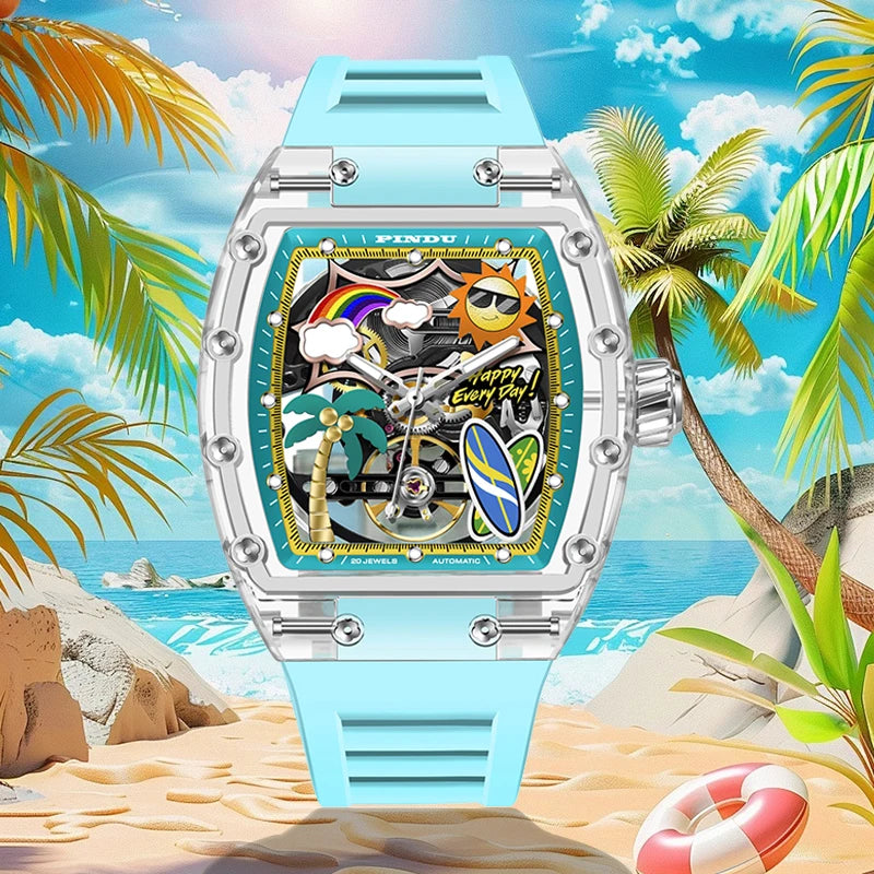 Montre Mécanique Transparente PINDU Homme – CLEVI Paris