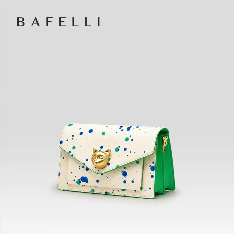 Sac à Rabat Femme Cuir Véritable Motif Floral Fermeture Cadenas Bandoulière – CLEVI Paris