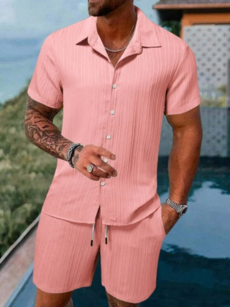 Ensemble homme chemise et short de plage – CLEVI Paris
