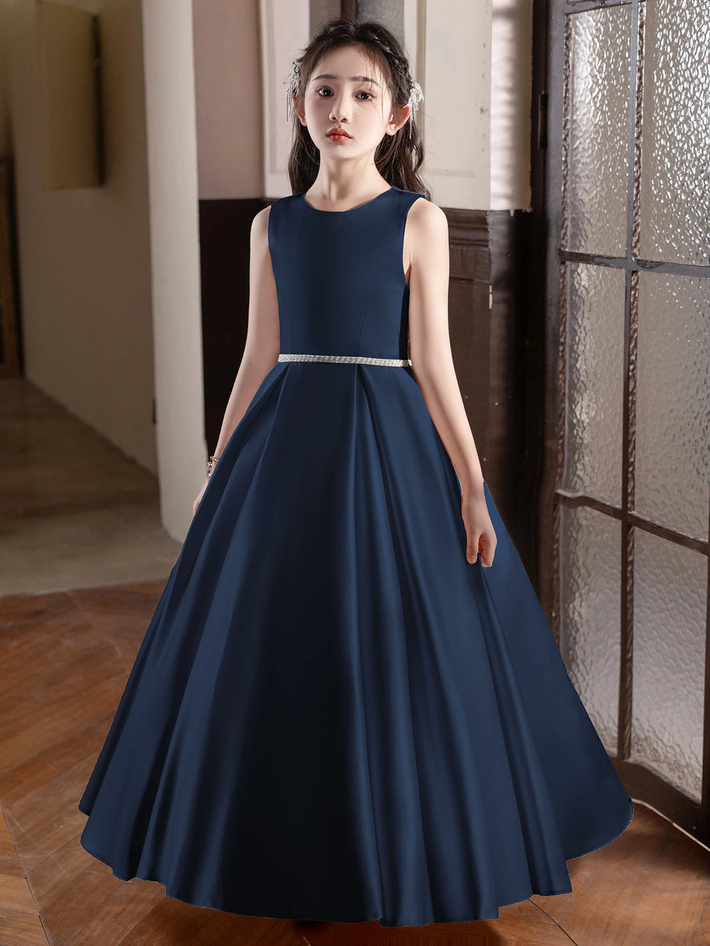 Robe cérémonie fille à grand nœud 5168 – CLEVI Paris