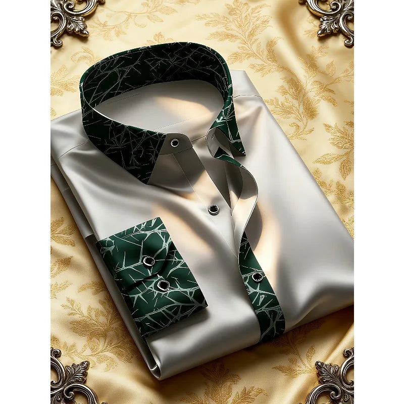 Chemise homme élégante imprimée à manches longues – CLEVI Paris