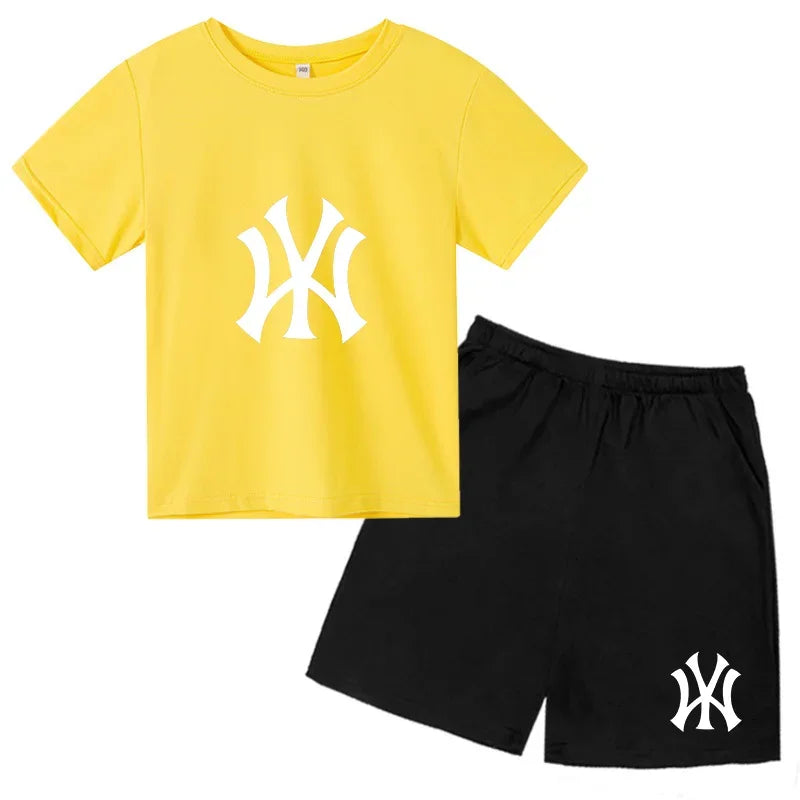 Ensemble enfant T-shirt à lettres et short – CLEVI Paris