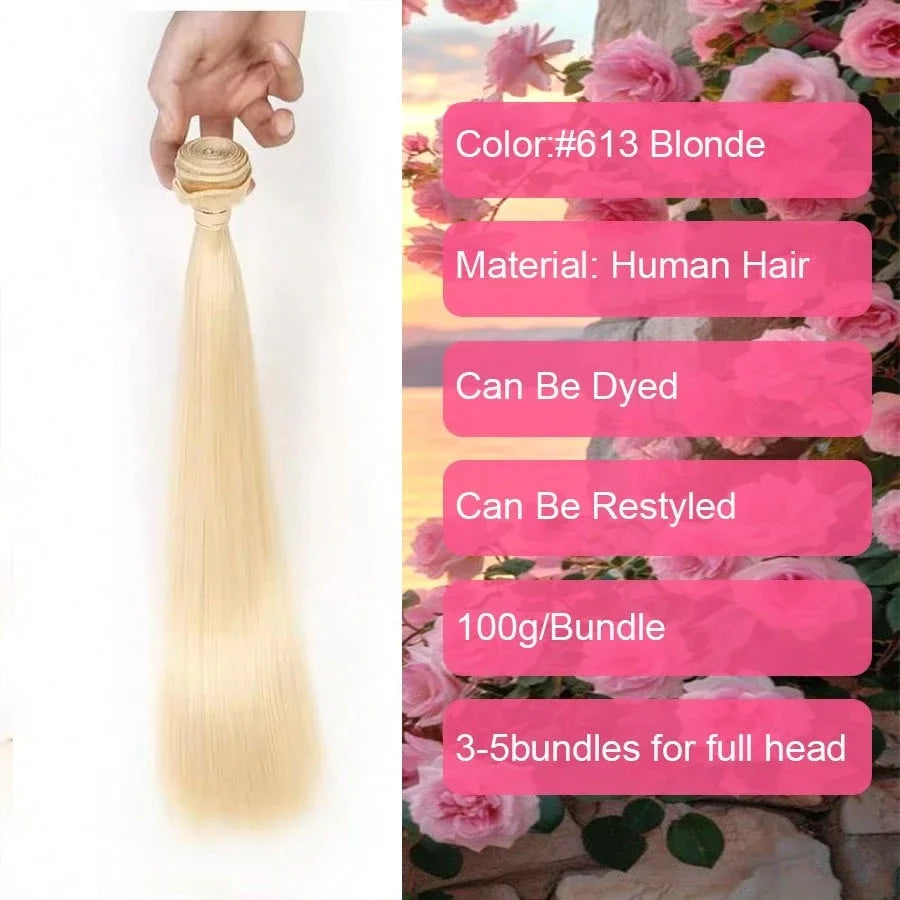 Mèches Cheveux Humains Lisses Blonde 613 Remy Hair – CLEVI Paris