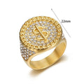 Bague dollar dorée en acier inoxydable – CLEVI Paris