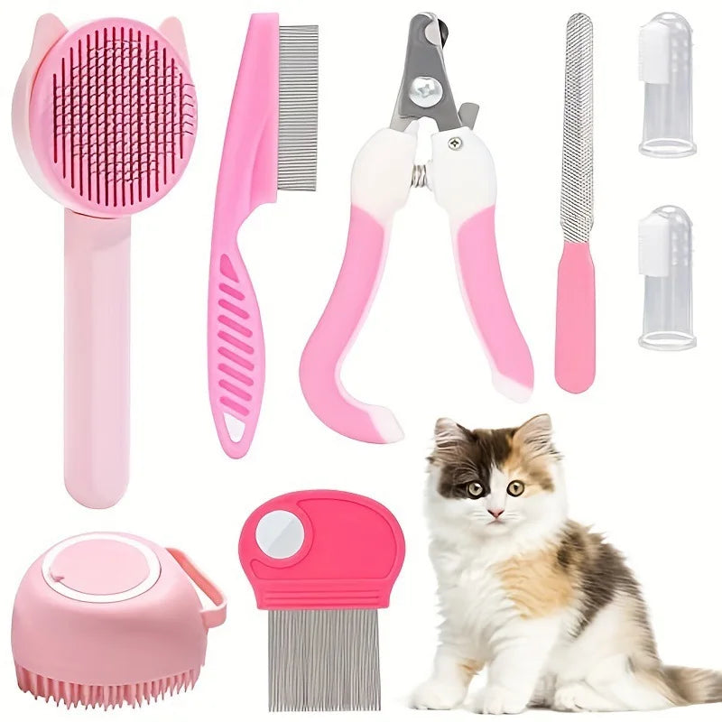 Kit de toilettage pour chat avec brosses – CLEVI Paris