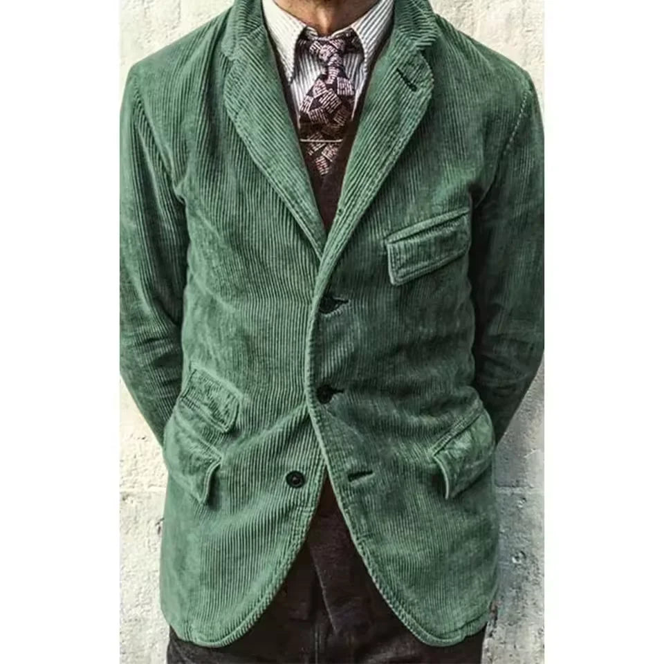 Blazer homme velours côtelé à 3 boutons – CLEVI Paris
